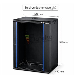 Armario Rack 20U 542x450 mm desmontado | Mural Phasak ECO PHO 2220-D